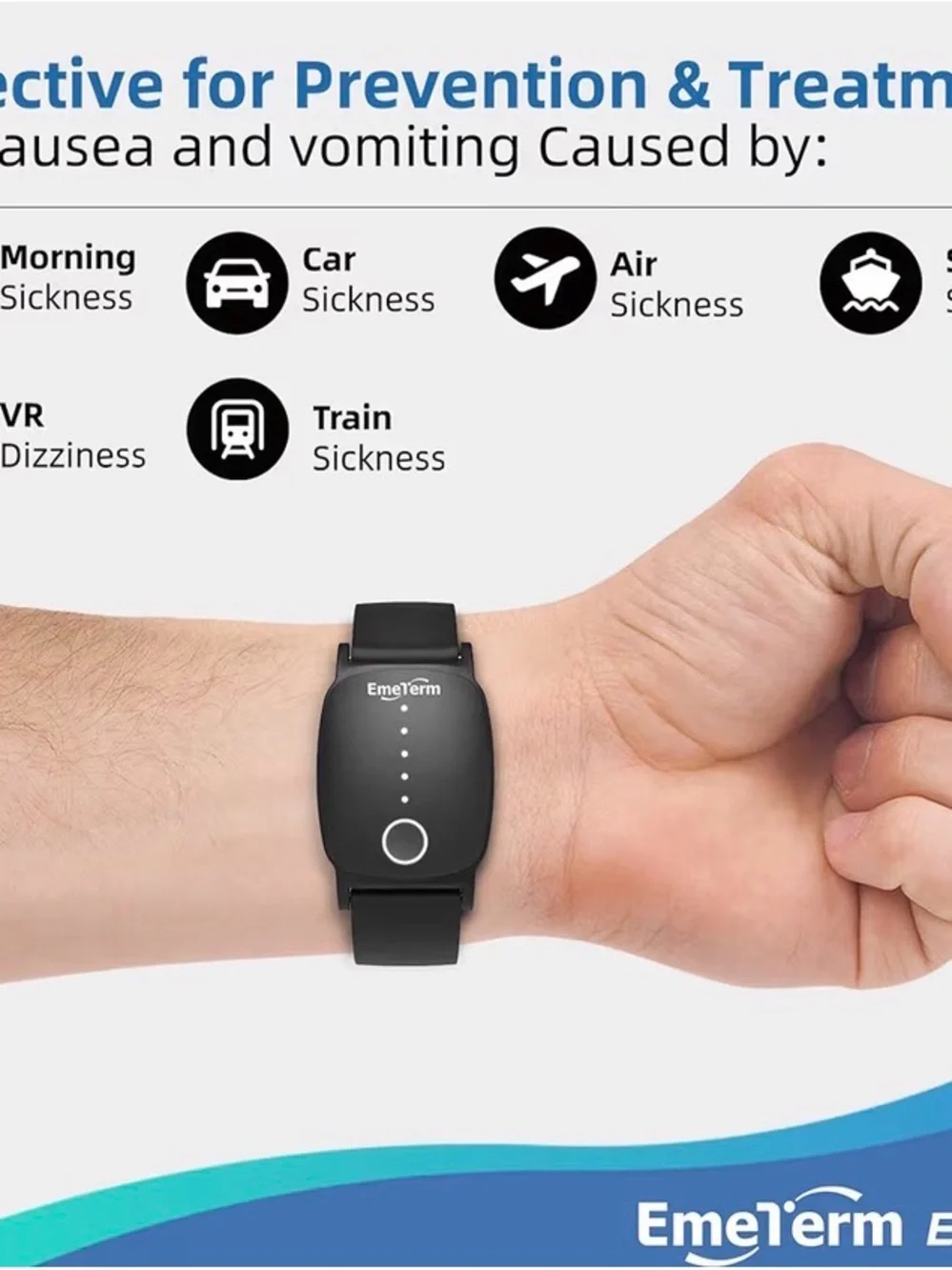 Explore Anti-Nausea Wristband - White